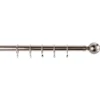 Satin Steel Fixed Curtain Pole & Ball Finial - 3m -Home Furniture 12805924 1704831432223448
