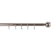 Satin Steel Fixed Curtain Pole & Ball Finial - 1.8m 1 Satin Steel Fixed Curtain Pole & Ball Finial - 1.8m -Home Furniture 12805926 1894831432302834