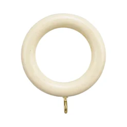 Cream Wood 6 Pack Of Curtain Rings