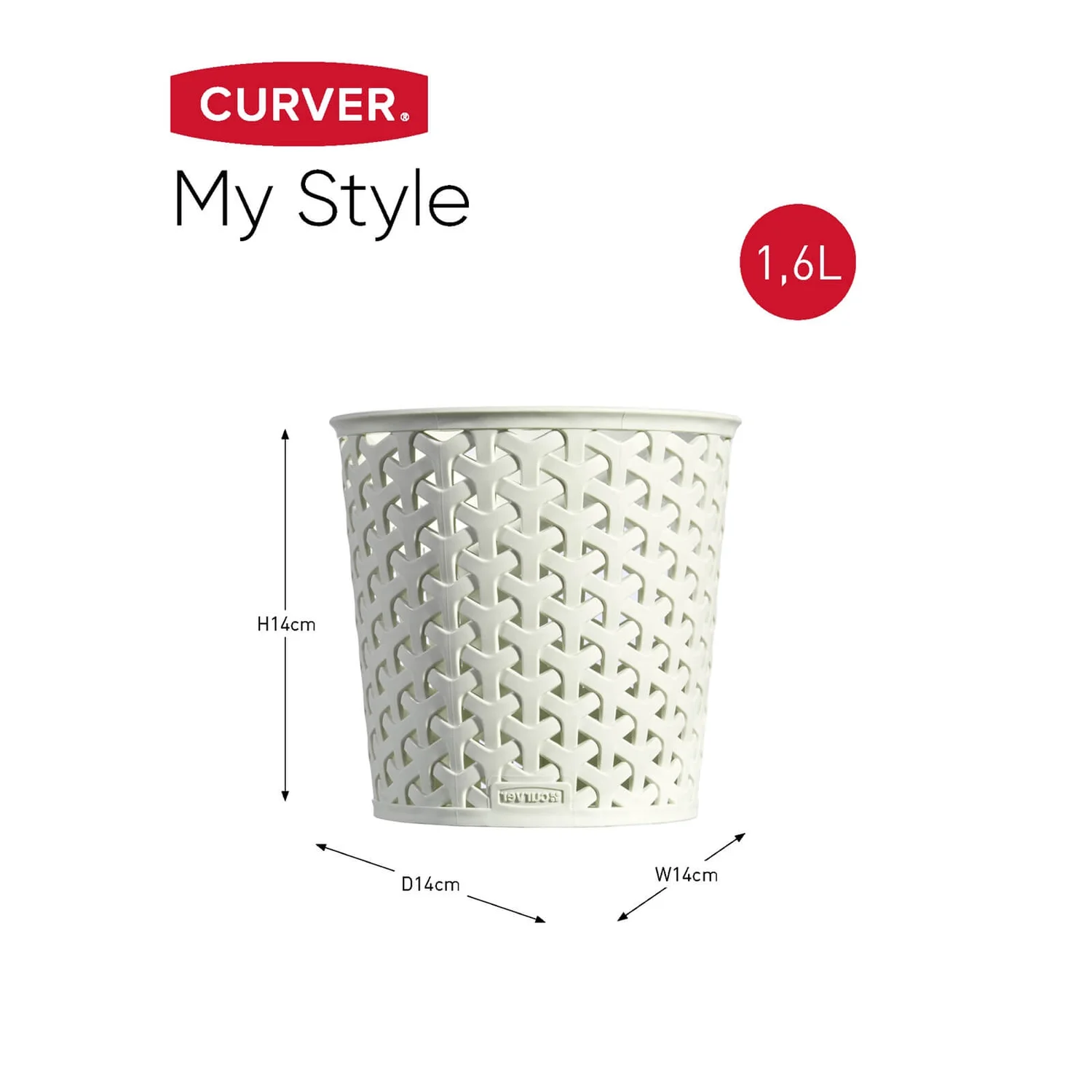 Curver My Style Large Round Plastic Storage Organiser - Vintage White - 1.6L 9 Curver My Style Large Round Plastic Storage Organiser - Vintage White - 1.6L - Image 7