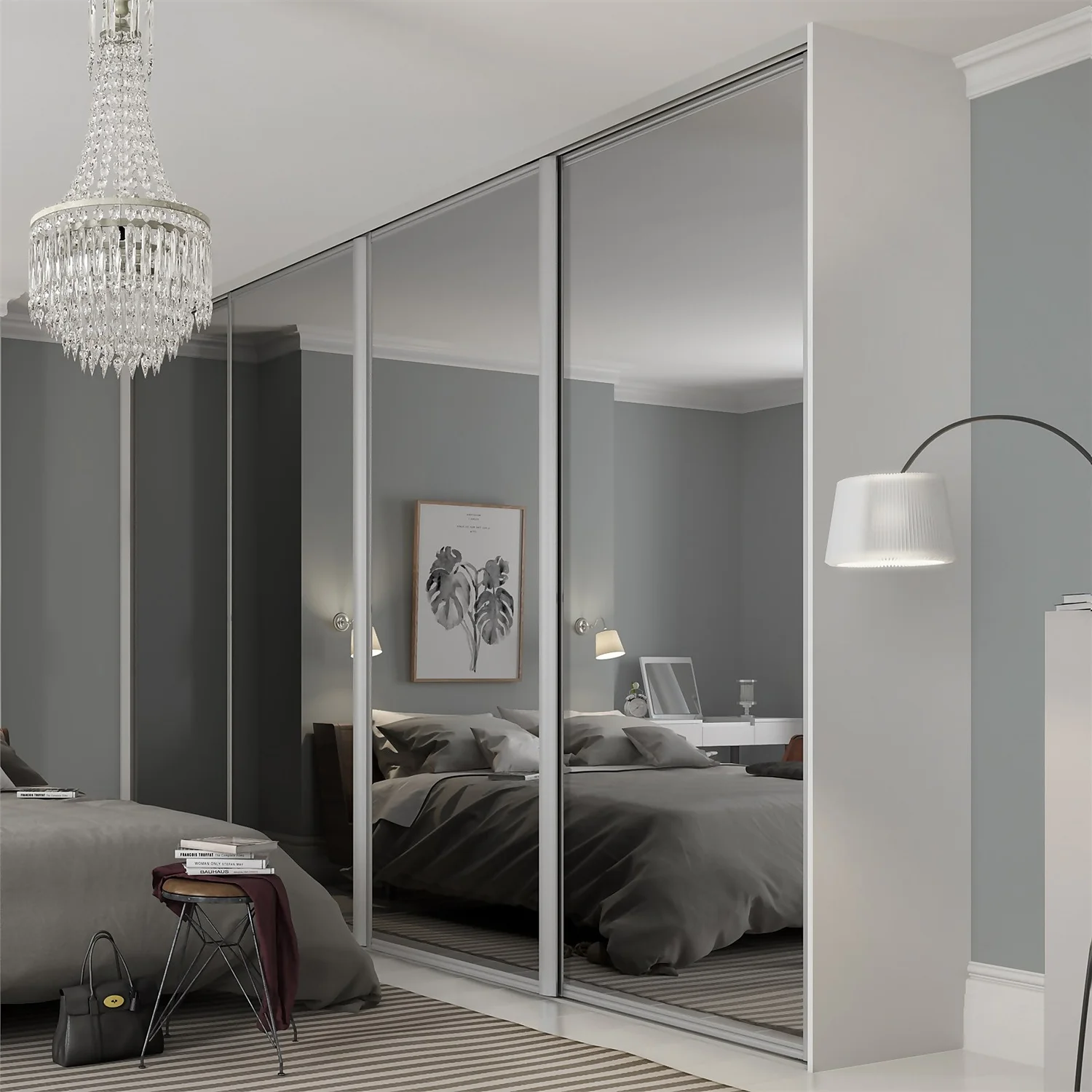Ellipse Sliding Wardrobe Door 1 Panel Mirror With Aluminium Frame (W)762mm 4 Ellipse Sliding Wardrobe Door 1 Panel Mirror With Aluminium Frame (W)762mm - Image 2