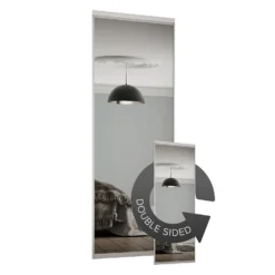 Duo Sliding Wardrobe Door Mirror With Aluminium Frame (W)610mm