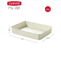 Curver My Style A4 Rectangular Plastic Storage Organiser - Vintage White -Home Furniture 12807669 1174833168810459