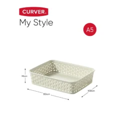 Curver My Style A5 Rectangular Plastic Storage Organiser - Vintage White -Home Furniture 12807670 1554833169508136
