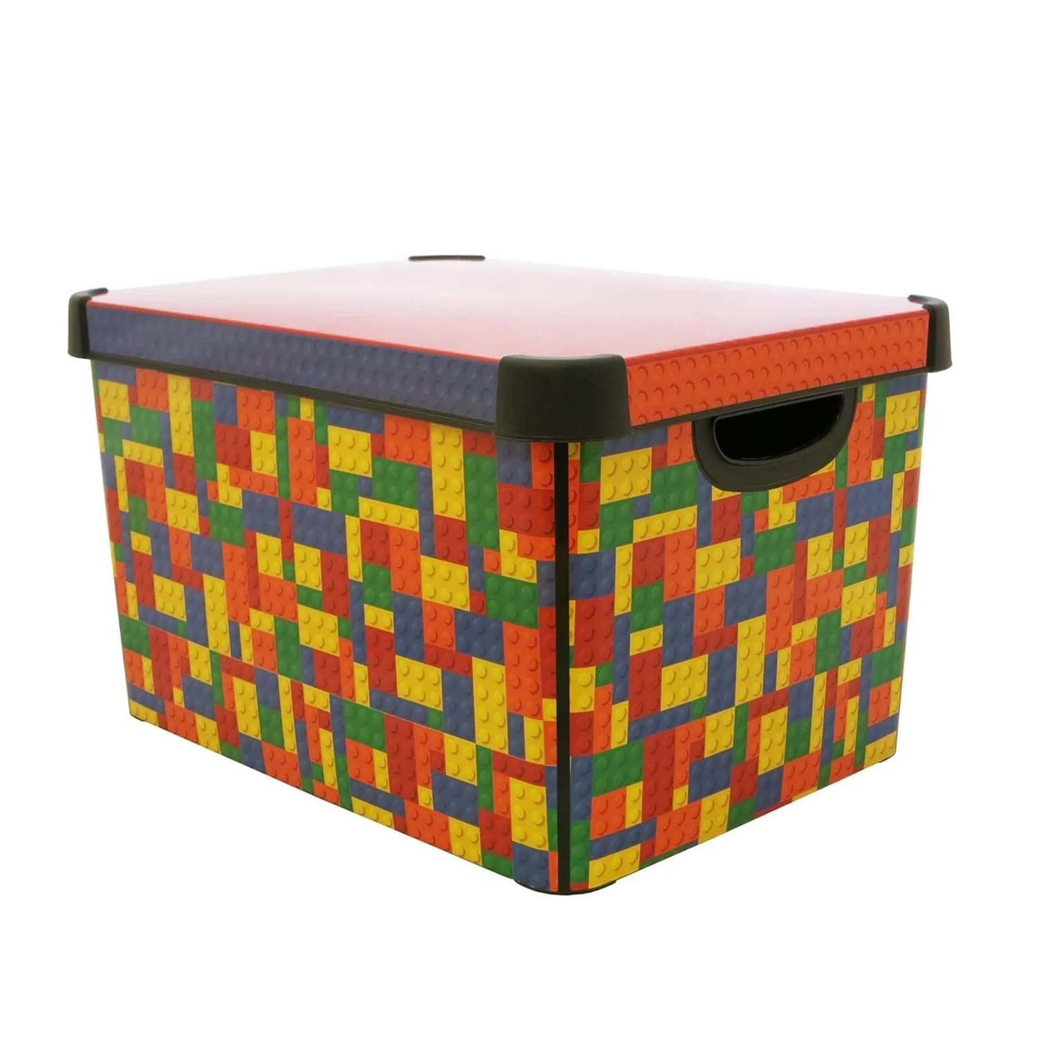 Curver Stockholm Bright Blocks Plastic Deco Storage Box Multi Colour 22L 3 Curver Stockholm Bright Blocks Plastic Deco Storage Box Multi Colour 22L
