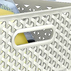 Curver My Style Large Rectangular Plastic Storage Basket - Vintage White - 18L -Home Furniture 12809473 1634833219339873