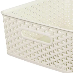 Curver My Style Medium Rectangular Plastic Storage Basket - Vintage White - 13L -Home Furniture 12809476 1424833219146790