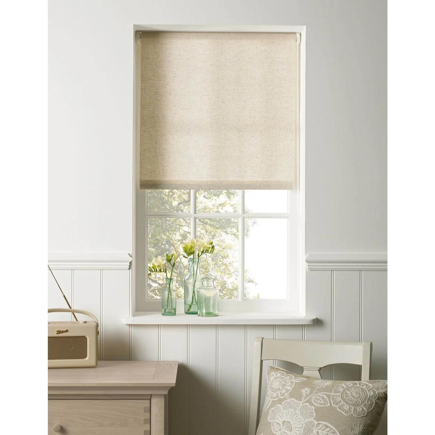 Linen Look Roller Blind - 120cm 3 Linen Look Roller Blind - 120cm