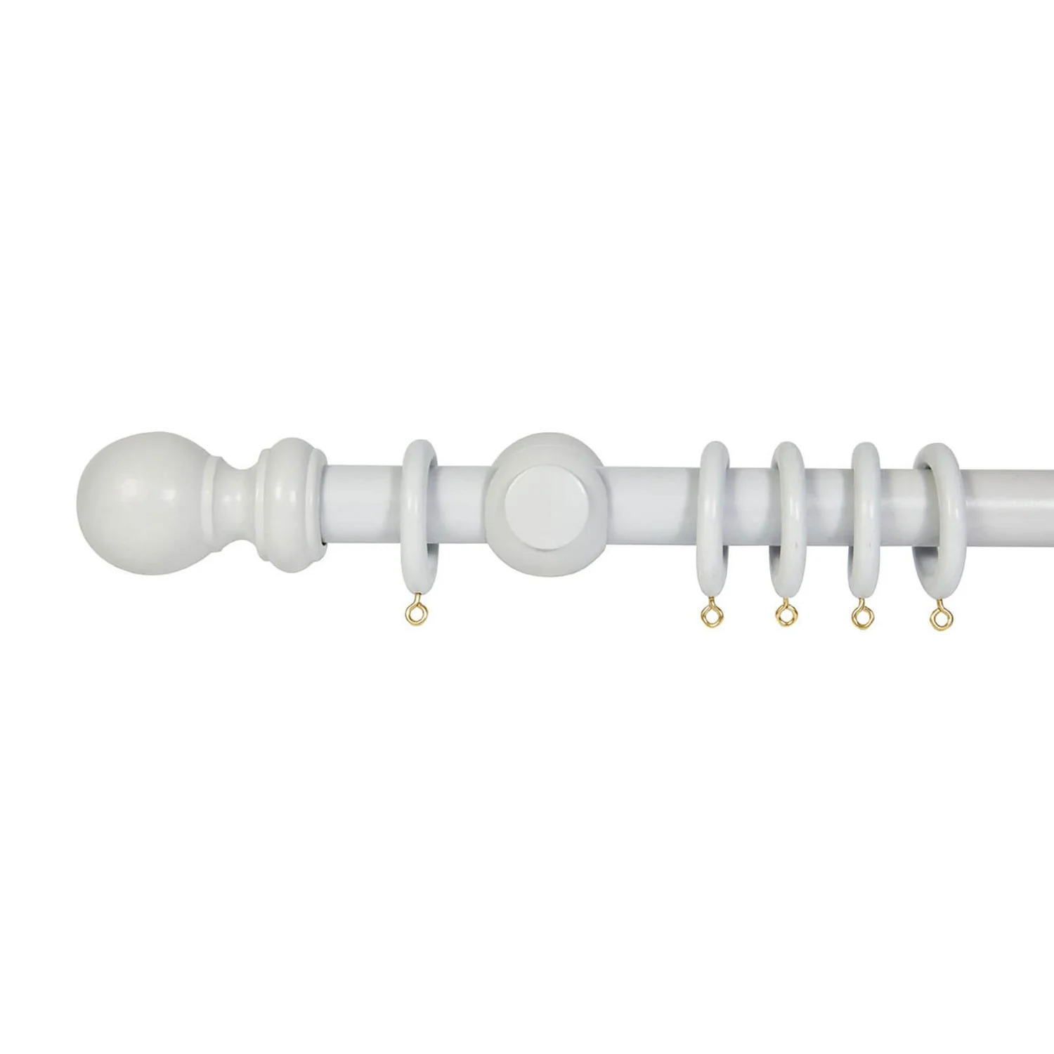 Grey Wood Curtain Pole Ball Final - 3m 3 Grey Wood Curtain Pole Ball Final - 3m