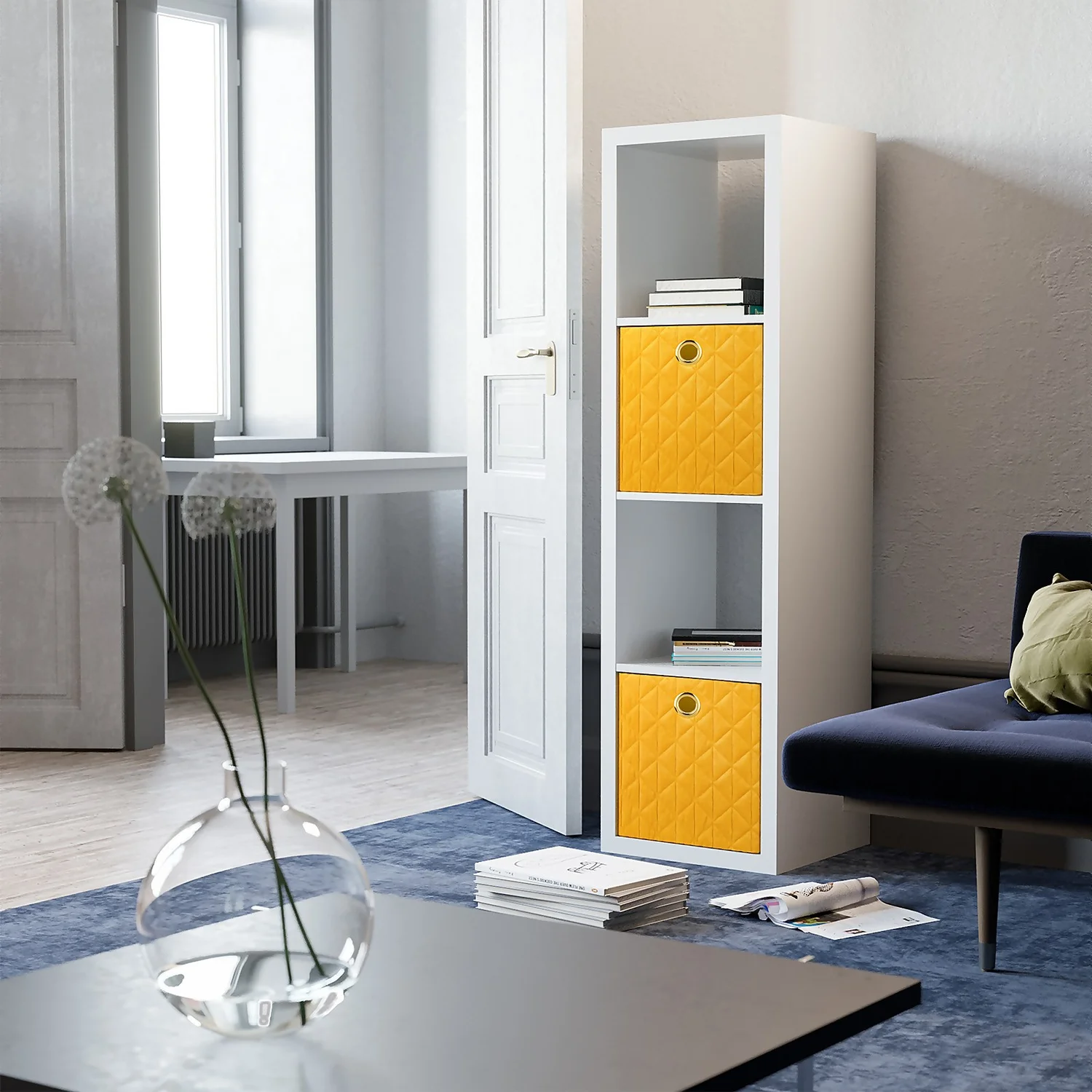 Clever Cube 4x1 Storage Unit - White 4 Clever Cube 4x1 Storage Unit - White - Image 2