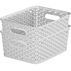 Curver My Style Small Rectangular Plastic Storage Basket - Grey - 4L -Home Furniture 12814407 1084832986992549