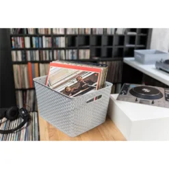 Curver My Style Large Rectangular Plastic Storage Basket - Grey - 18L 15 Curver My Style Large Rectangular Plastic Storage Basket - Grey - 18L -Home Furniture 12814518 6064832988437034
