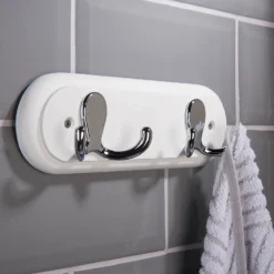 None White Hook Rail - Polished Chrome - 2 Hooks 8 None White Hook Rail - Polished Chrome - 2 Hooks -Home Furniture 12815090 1434846183241085