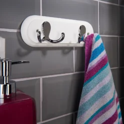 None White Hook Rail - Polished Chrome - 2 Hooks 7 None White Hook Rail - Polished Chrome - 2 Hooks -Home Furniture 12815090 1574846183205661