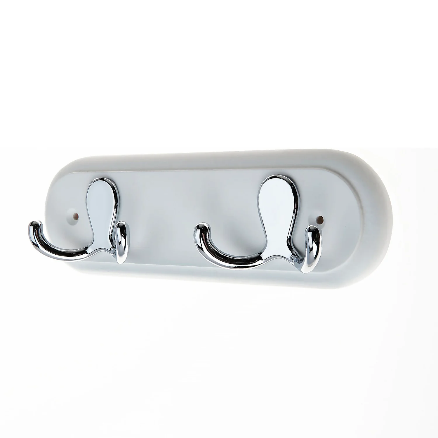 None White Hook Rail - Polished Chrome - 2 Hooks 3 None White Hook Rail - Polished Chrome - 2 Hooks