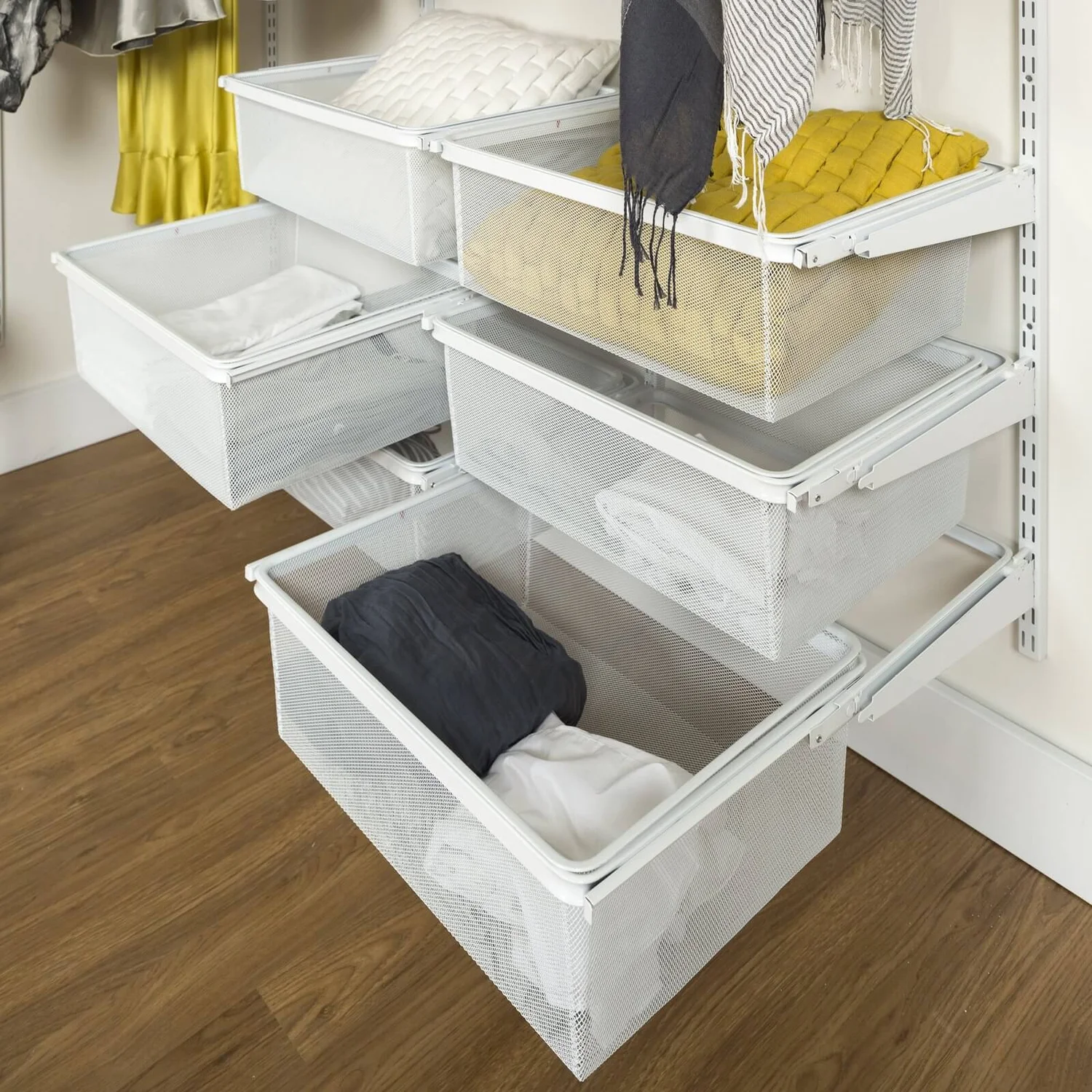 None Sliding Basket Frame - White 4 None Sliding Basket Frame - White - Image 2