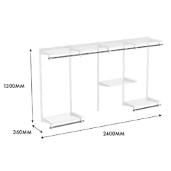 None Wardrobe System Starter Kit - White - 2.4m 9 None Wardrobe System Starter Kit - White - 2.4m -Home Furniture 12815435 1575044142172540