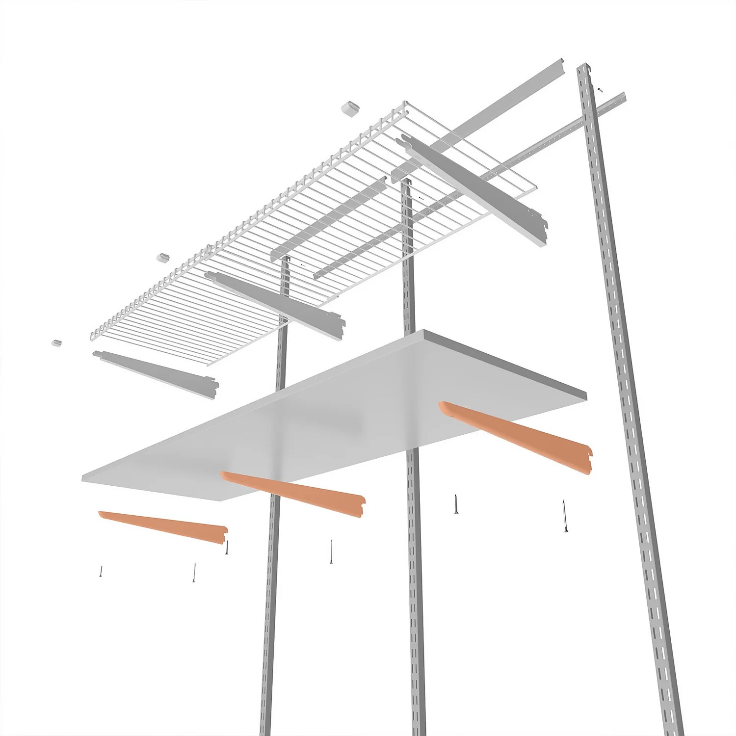 None Double Slot Bracket - White -170mm 5 None Double Slot Bracket - White -170mm - Image 3
