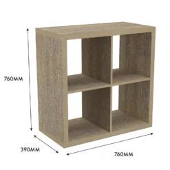 Clever Cube 2x2 Storage Unit - Oak -Home Furniture 12816153 4935014368206655