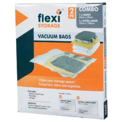 None Vacuum Storage Bag Combo - Pack Of 2 (1 Large, 1 Extra Large)
