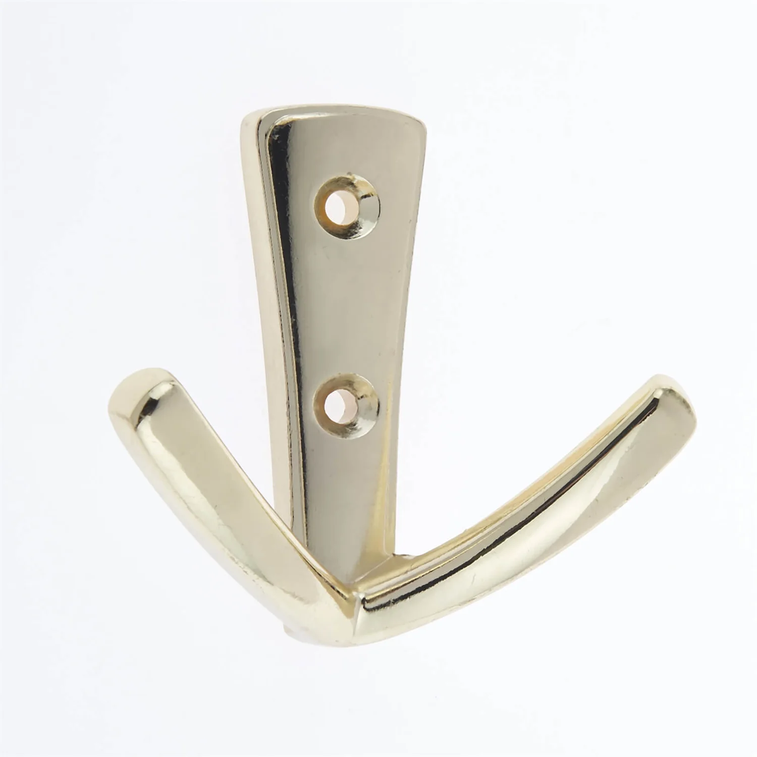 Modern Twin Hook - Polished Brass 3 Modern Twin Hook - Polished Brass