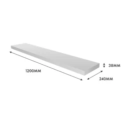 Floating Shelf - White Gloss - 1200 X 240 X 38mm -Home Furniture 12817808 2084976219312907