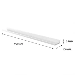 Flexi Storage Decorative Shelving Photo Shelf - White Matt - 900x35x100mm -Home Furniture 12817971 5514991763960201