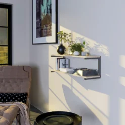 None Double U Shelf Bracket - Black - 330x300mm -Home Furniture 12820763 1234930156414227