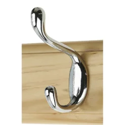 4 Coat Polished Chrome Hooks On Pine Stepped Board 9 4 Coat Polished Chrome Hooks On Pine Stepped Board -Home Furniture 12821181 1214964414443842