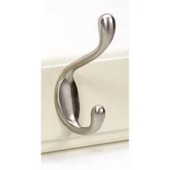 6 Coat Satin Nickel Hooks On Cream Stepped Board -Home Furniture 12821285 1474964414443506