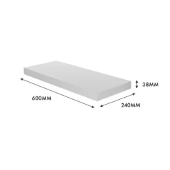 Floating Shelf - White Gloss - 600 X 240 X 38mm -Home Furniture 12822023 1524976219095485