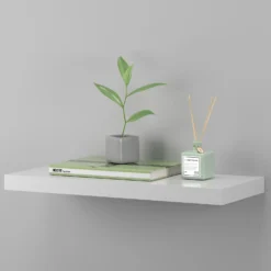 Floating Shelf - White Gloss - 600 X 240 X 38mm -Home Furniture 12822023 1594876424034480