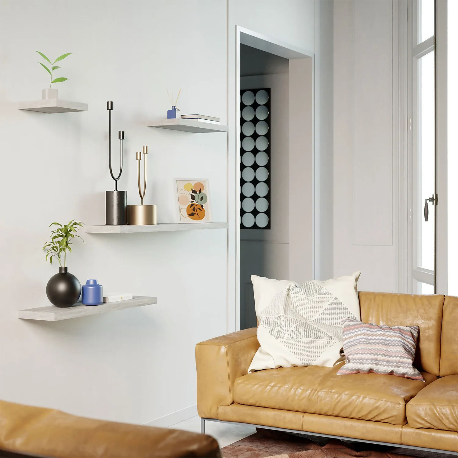 Floating Shelf - Grey Oak - 600 X 240 X 38mm 4 Floating Shelf - Grey Oak - 600 X 240 X 38mm - Image 2