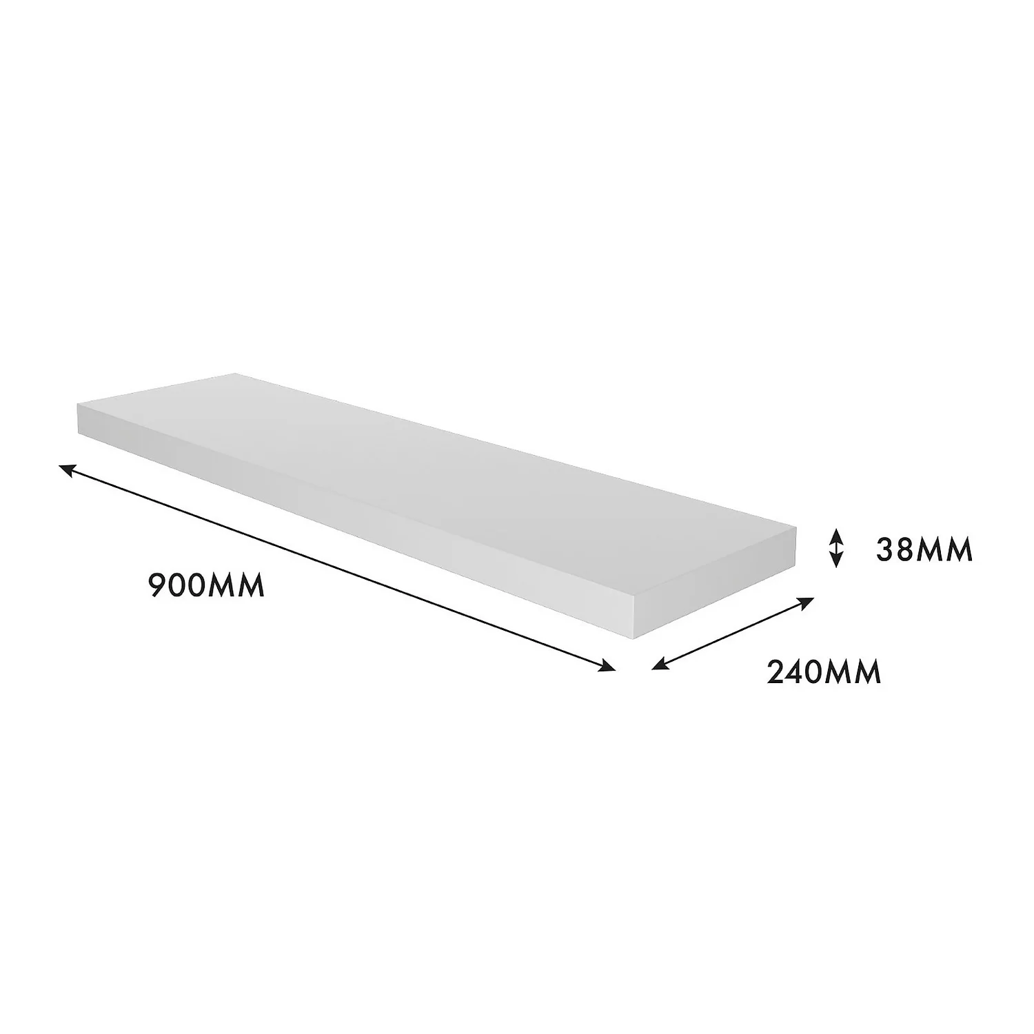 Floating Shelf - White Matt - 900 X 240 X 38mm 7 Floating Shelf - White Matt - 900 X 240 X 38mm - Image 5