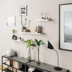 Floating Shelf - White Gloss - 900 X 240 X 38mm -Home Furniture 12822047 7534887316151097