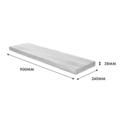 Floating Shelf - Grey Oak - 900 X 235 X 38mm -Home Furniture 12822048 5934976219240499