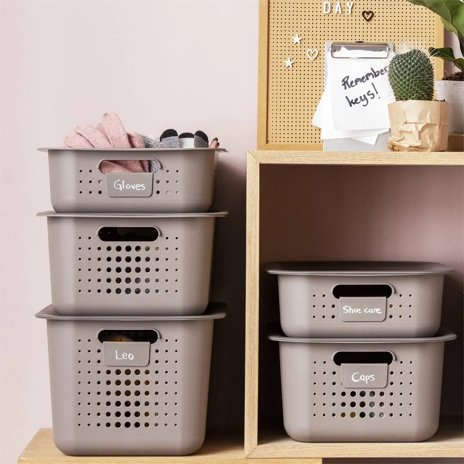 2 Pack Smartstore Wardrobe Basket Tag - Taupe 5 2 Pack Smartstore Wardrobe Basket Tag - Taupe - Image 3