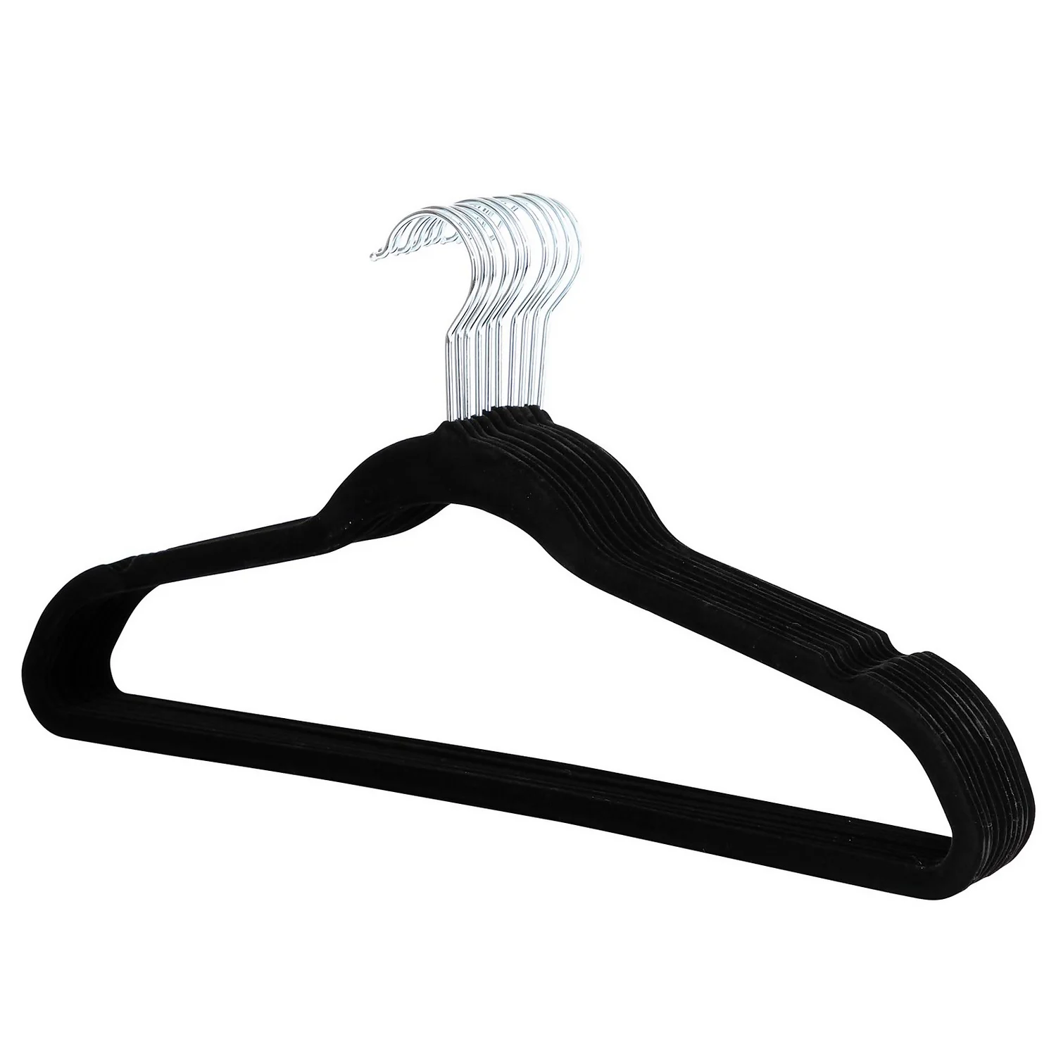 Black Velvet Clothes Hangers - 10 Pack 4 Black Velvet Clothes Hangers - 10 Pack - Image 2