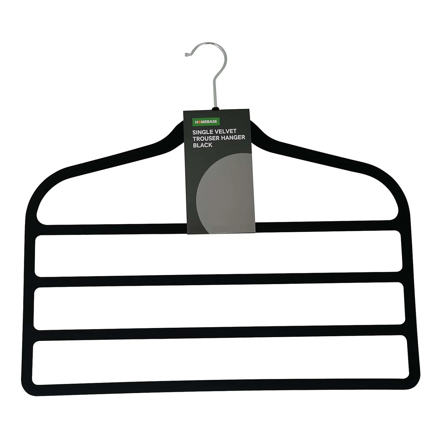 Single Black Velvet Trouser Hanger 3 Single Black Velvet Trouser Hanger