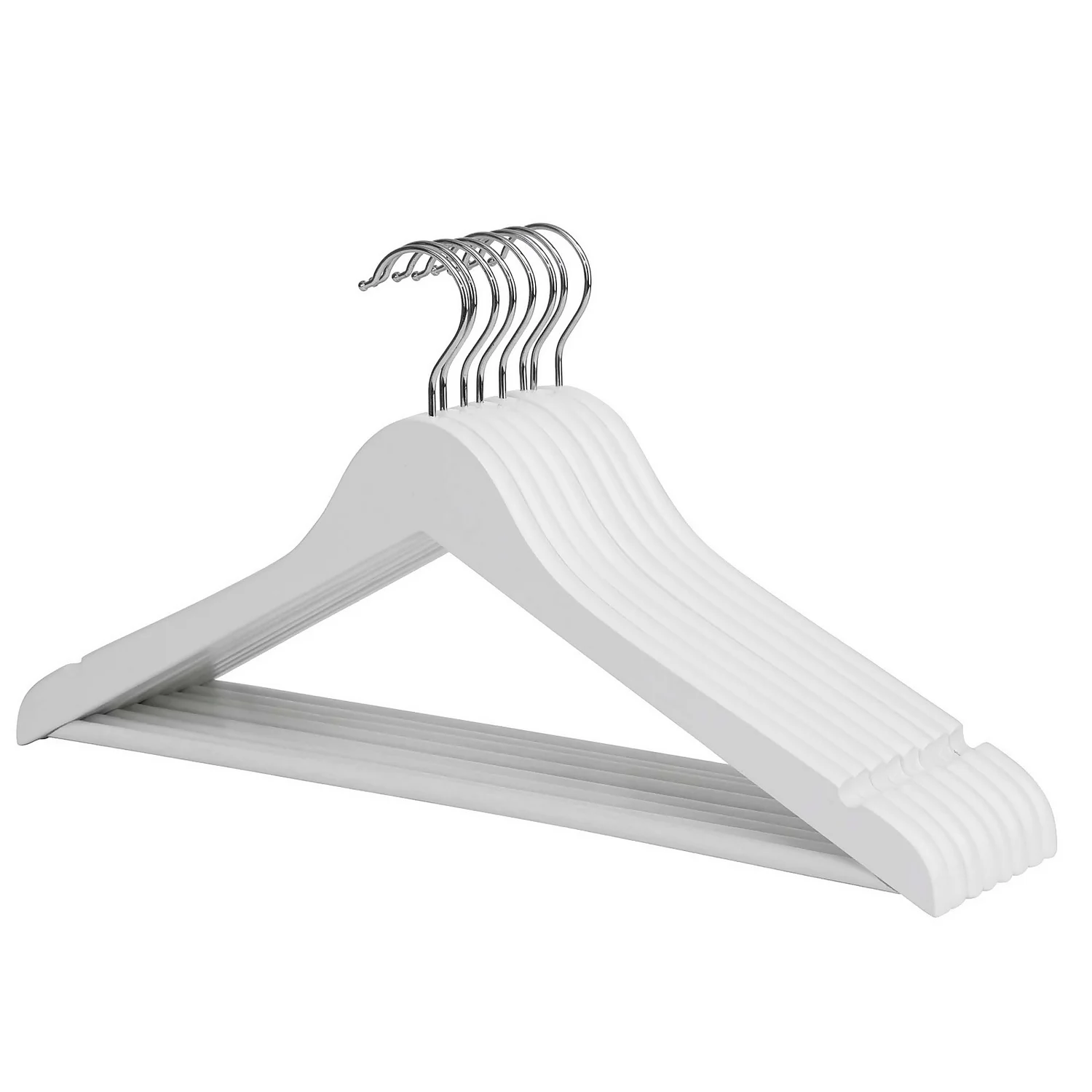 White Wooden Hangers - 8 Pack 4 White Wooden Hangers - 8 Pack - Image 2
