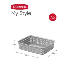 Curver My Style A5 Rectangular Plastic Storage Organiser - Grey -Home Furniture 12823029 1054833226973628