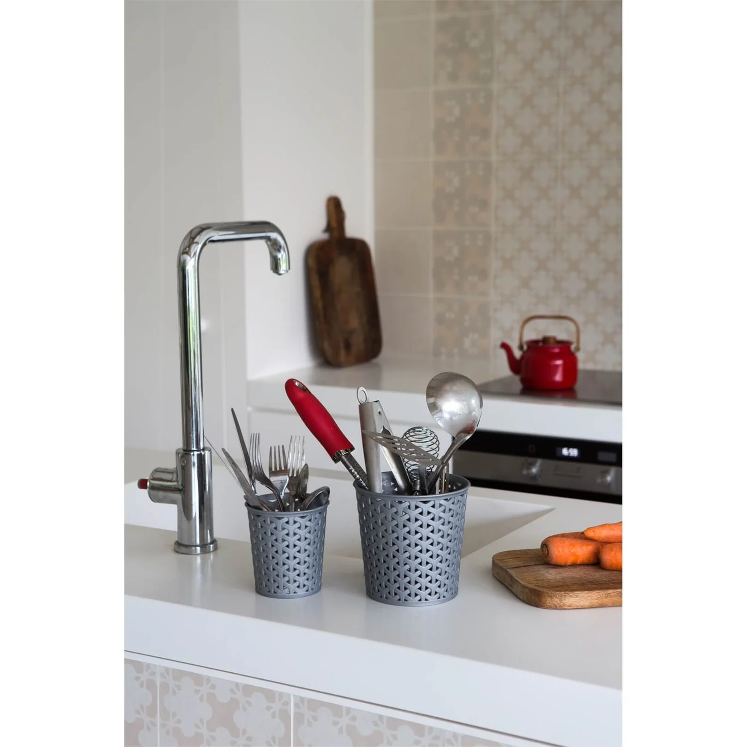 Curver My Style Large 1.6L Round Plastic Storage Organiser - Grey 6 Curver My Style Large 1.6L Round Plastic Storage Organiser - Grey - Image 5