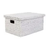 Small Water Hyacinth Storage Box - White Washed
