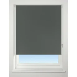 Dark Grey Blackout Roller Blind - 120cm