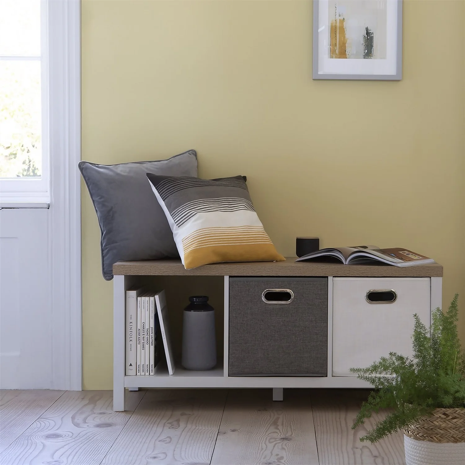 Striped Cushion - Ochre & Grey 4 Striped Cushion - Ochre & Grey - Image 2