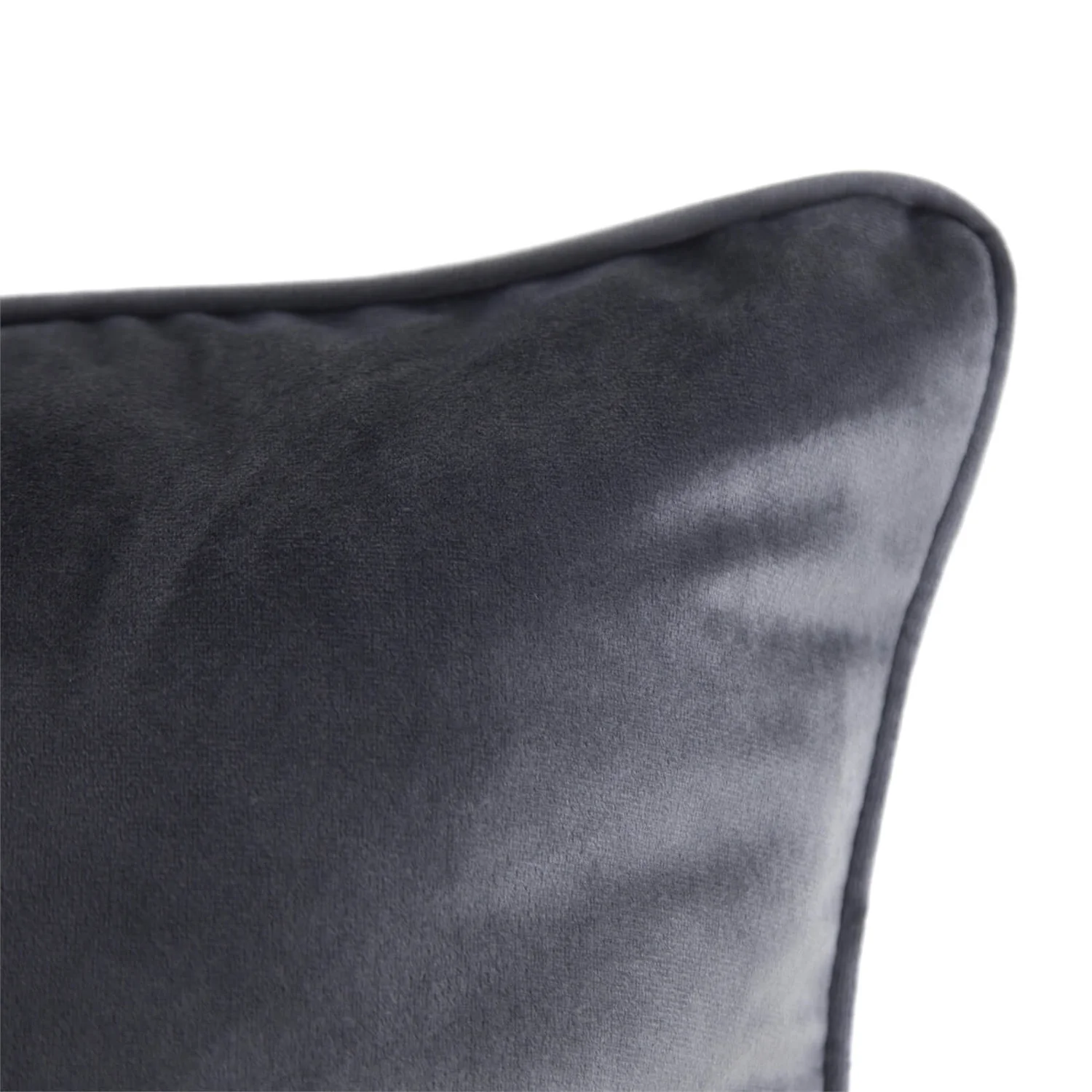 None Large Plain Velvet Cushion - Dark Grey - 58x58cm 5 None Large Plain Velvet Cushion - Dark Grey - 58x58cm - Image 3