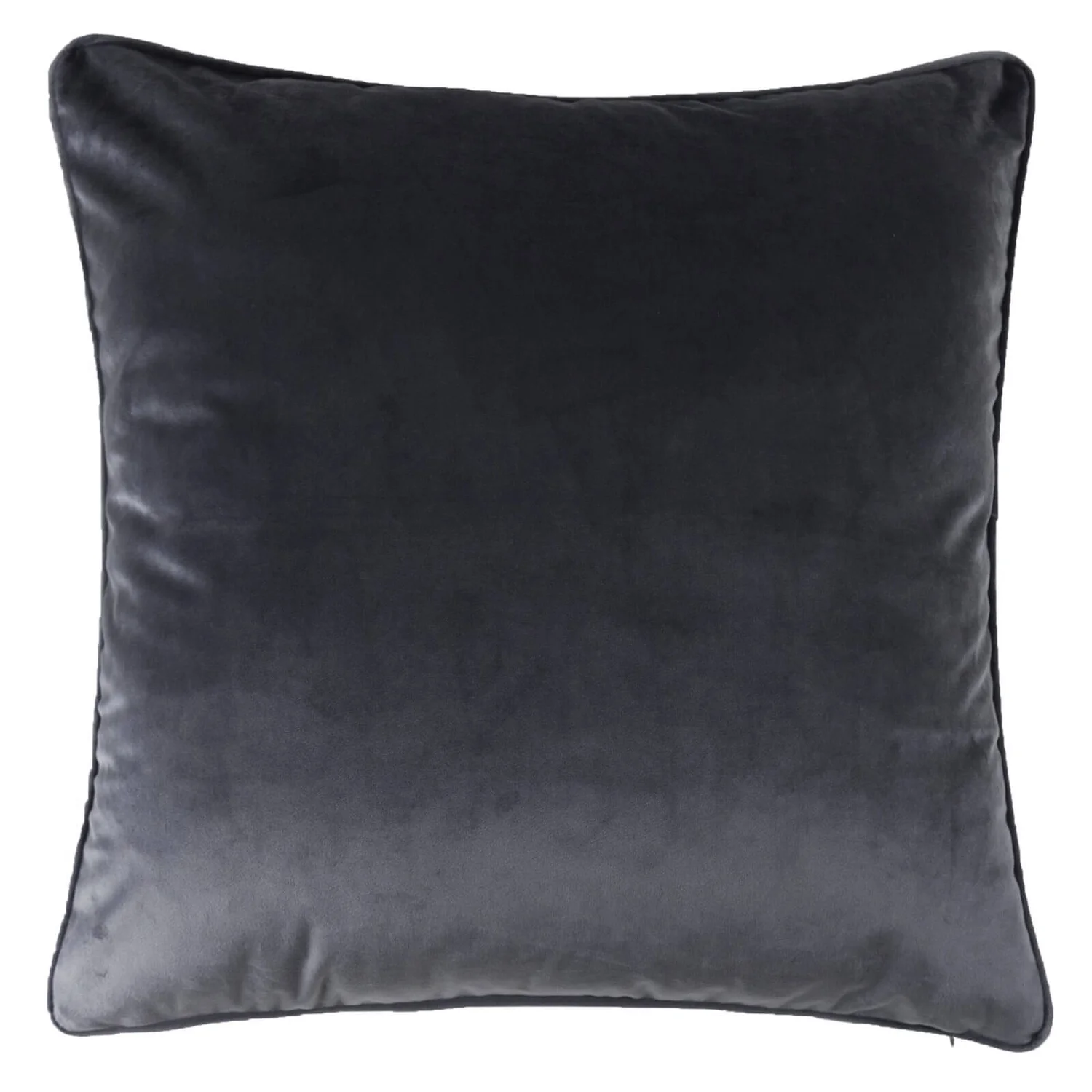 None Large Plain Velvet Cushion - Dark Grey - 58x58cm 3 None Large Plain Velvet Cushion - Dark Grey - 58x58cm