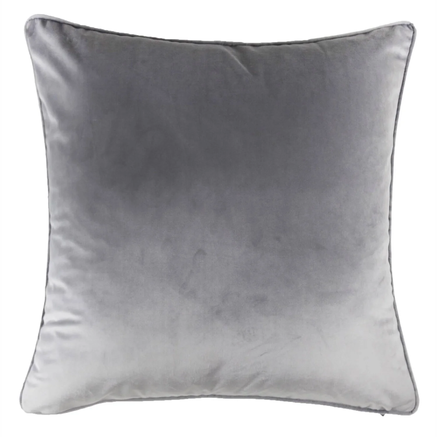 None Large Plain Velvet Cushion - Light Grey - 58x58cm 3 None Large Plain Velvet Cushion - Light Grey - 58x58cm