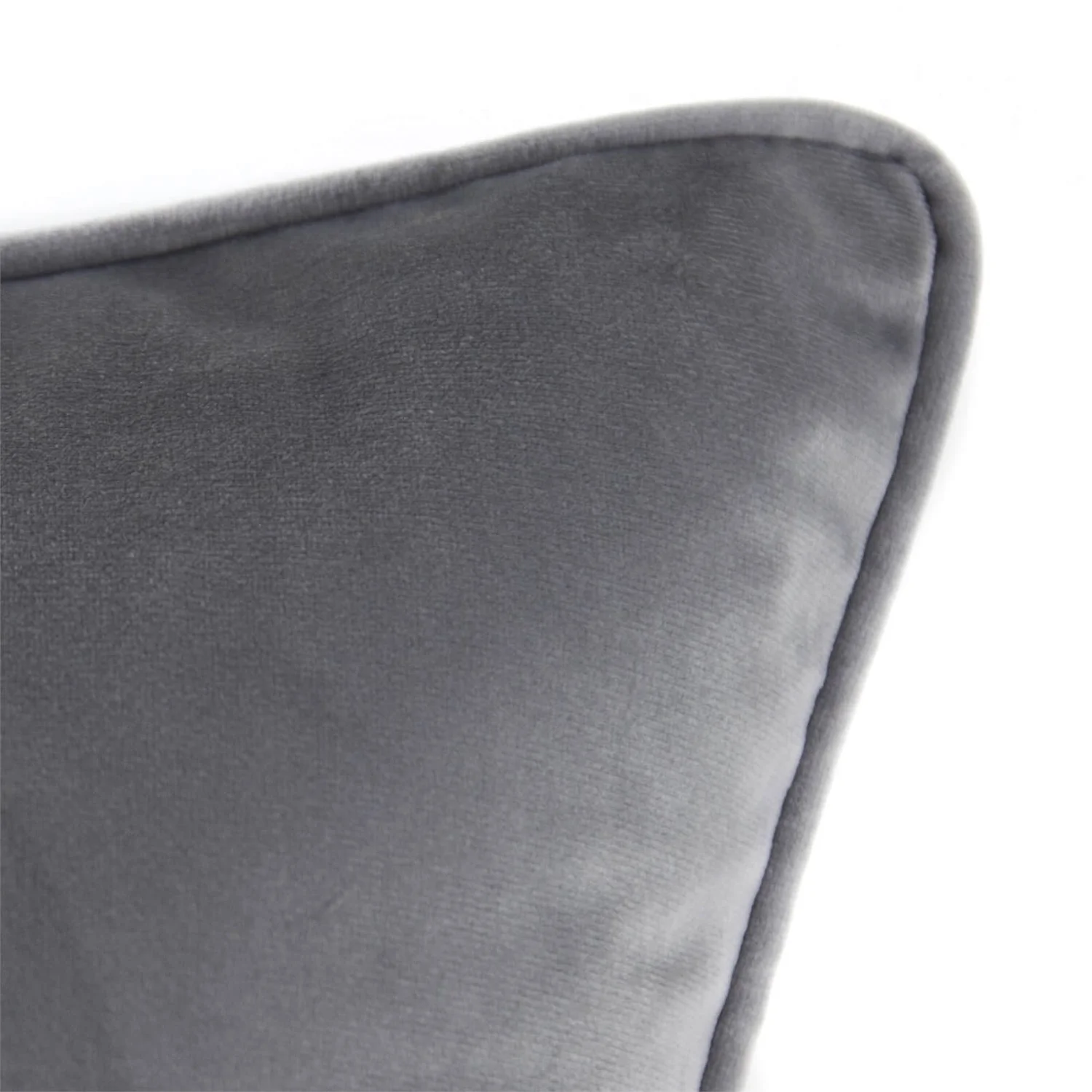 None Large Plain Velvet Cushion - Light Grey - 58x58cm 5 None Large Plain Velvet Cushion - Light Grey - 58x58cm - Image 3