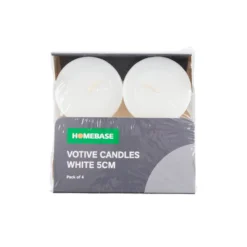 Pack Of 4 Votive Candles - White